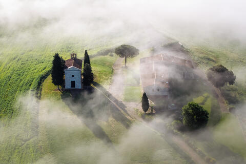 Misty Embrace Over the Chapel of Vitaleta