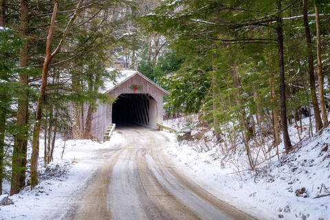 A Winter's Tale: Brown Covered Bridge