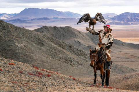 Eagle Hunter and Mountains