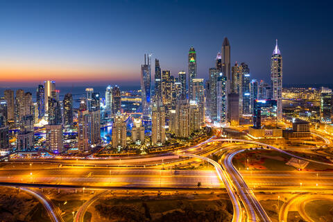 Urban Twilight: Dubai Marina from Taj JLT's 46th Floor