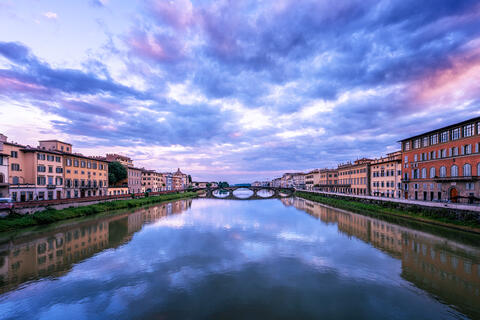 Morning Reflections Over the Arno