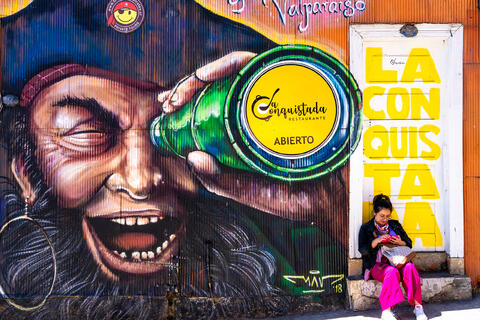 A Pirate's Gaze Amidst Urban Canvas