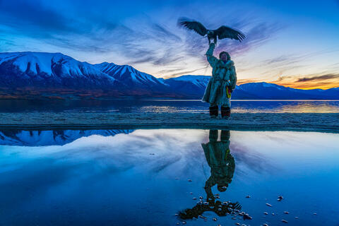 Eagle Hunter at Sunset
