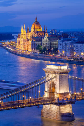 Budapest's Chain Bridge and Parliament