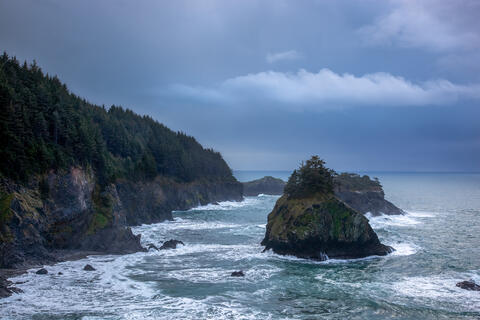 Oregon Coastline under Stormy Skies