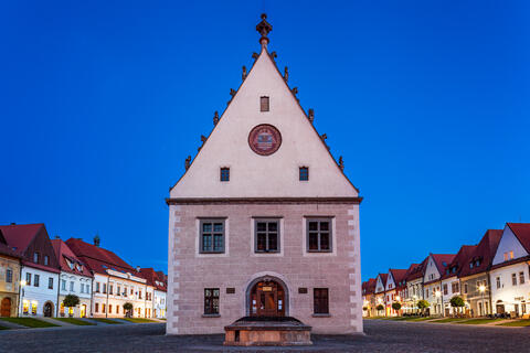 Bardejov's Town Hall: Evening Elegance