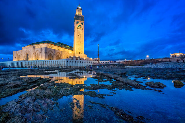 The Majesty of El Hassan II Mosque at Blue Hour
