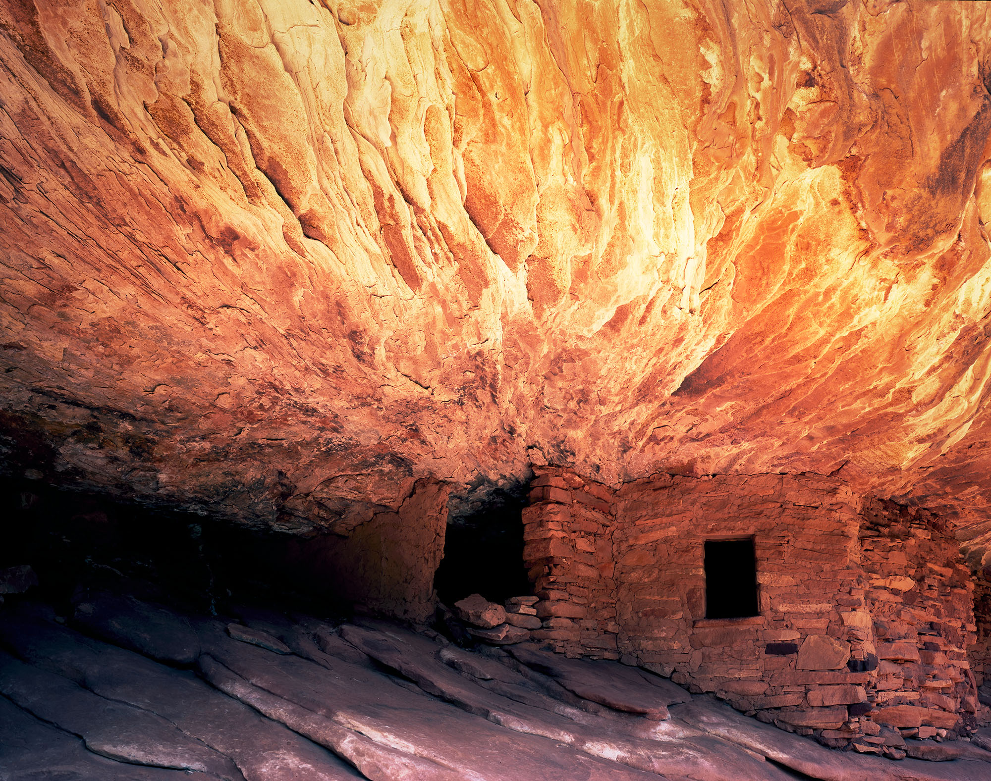 Captured with my Ebony SV45Te View Camera on Fuji Velvia film, this image showcases the Native American ruins of Fire Roof Ruin...