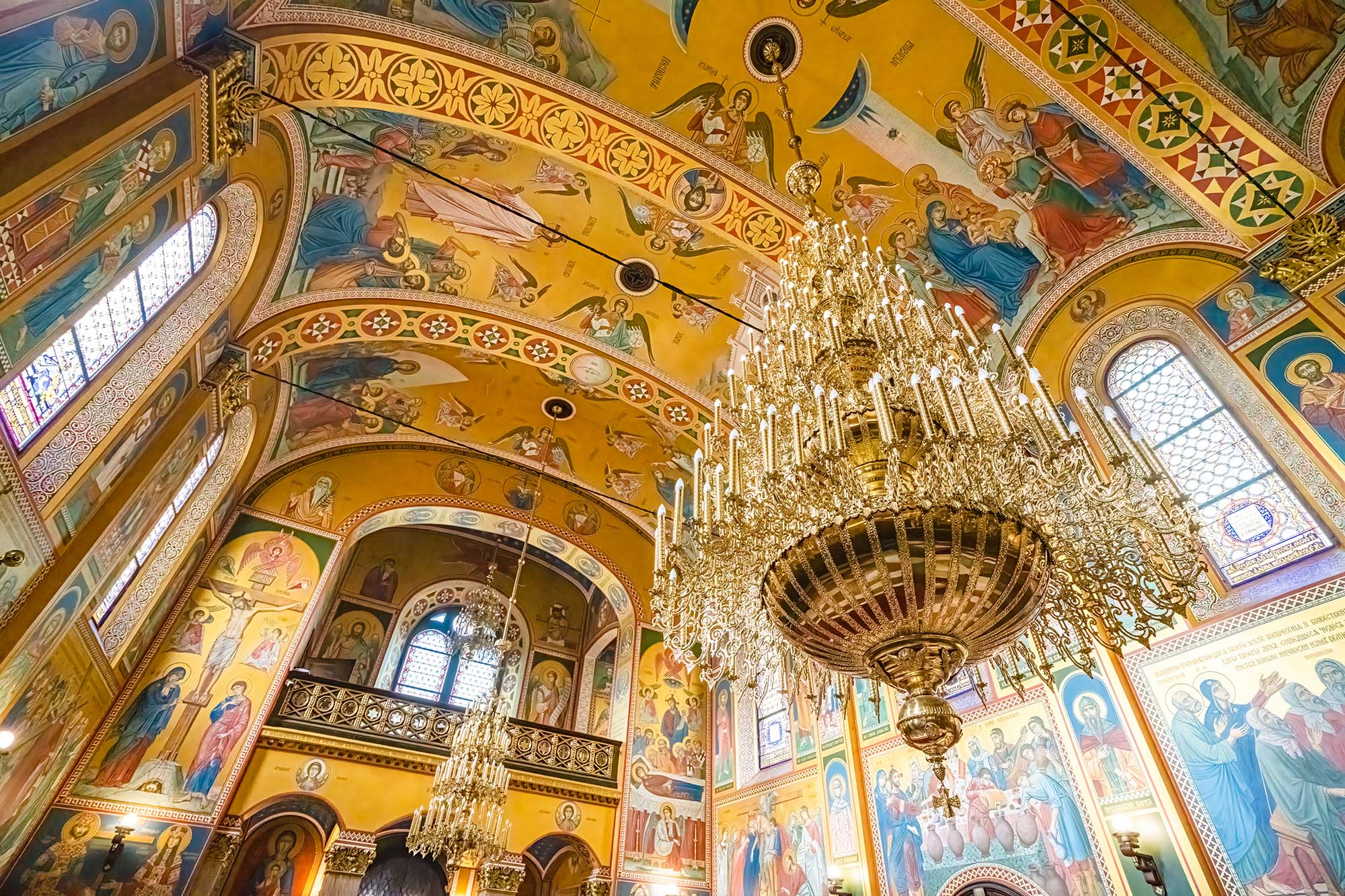 "Russian Orthodox Radiance" captures a mesmerizing view from within the Russian Orthodox Church in Zagreb, Croatia "Church of...