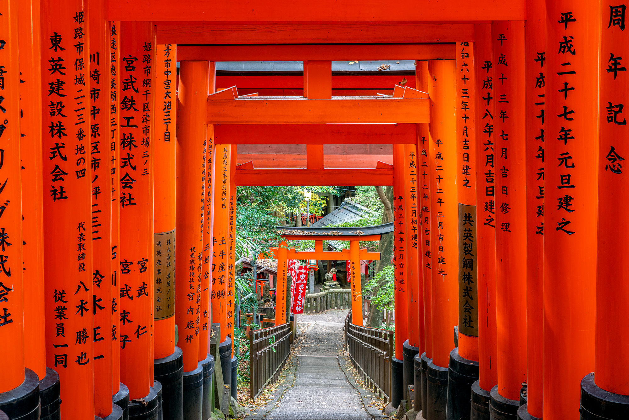 In "Converging Realms," captured at Fushimi Inari Temple, Japan, an awe-inspiring sight unfolds. The perspective gazes straight...