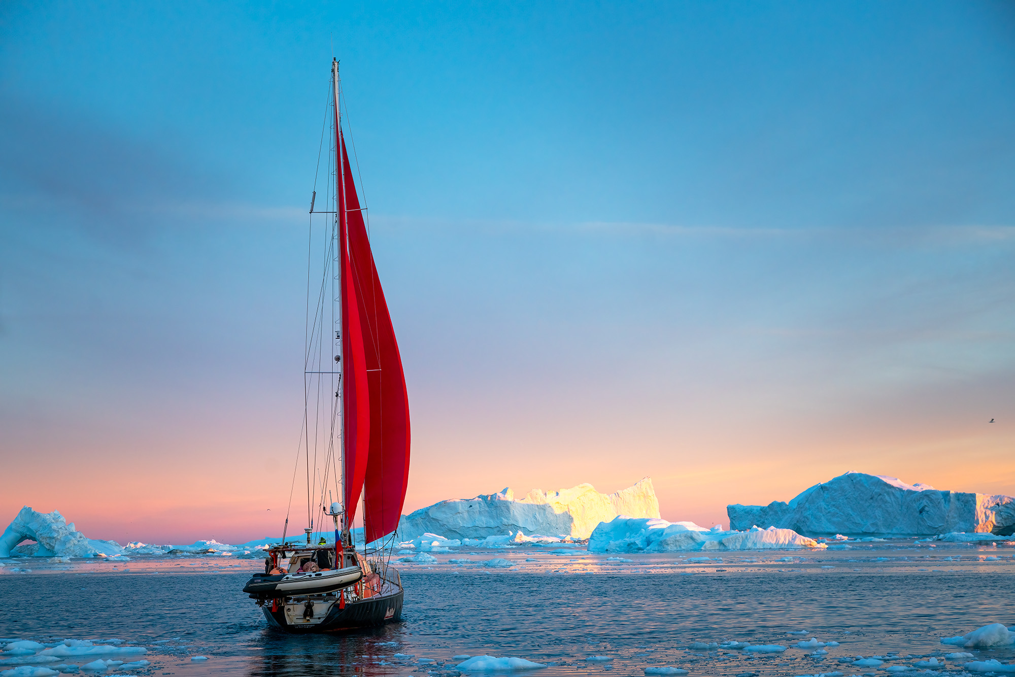 Exploring and photographing in Disko Bay, Greenland is amazing. This image, taken at the magical hour of midnight, features a...