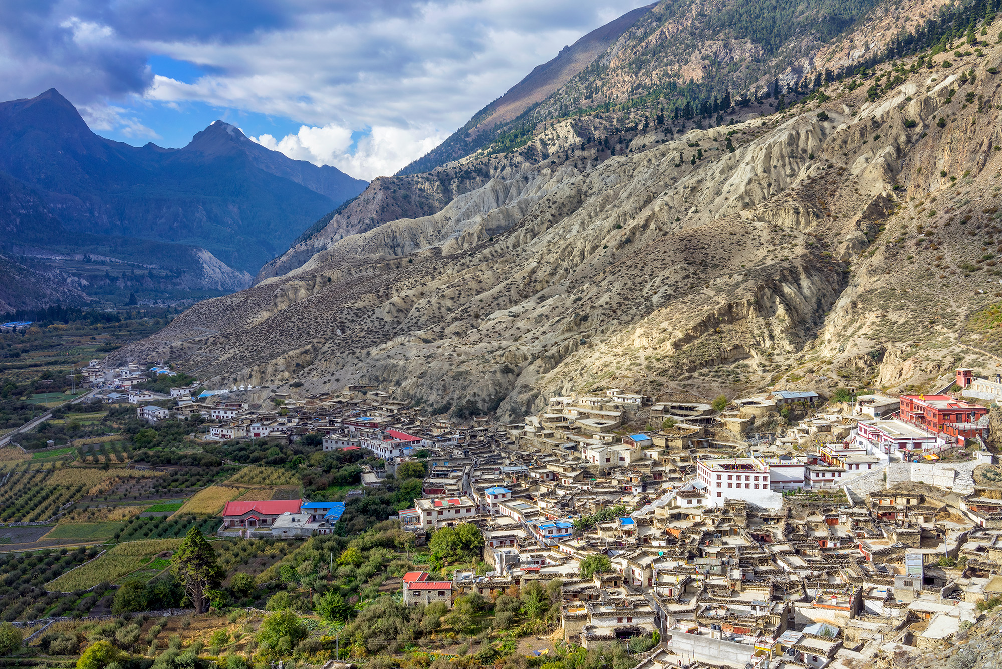As the sun gracefully rises over the picturesque village of Marpha in Nepal, "Marpha's Morning Embrace" reveals a breathtaking...